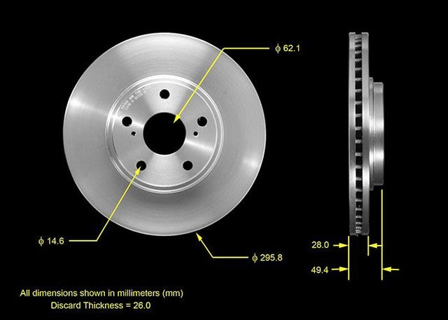 BENDIX PREMIUM DRUM AND ROTOR Disc Brake Rotor  PRT5497