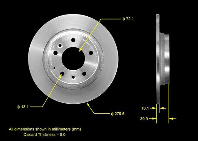 BENDIX PREMIUM DRUM AND ROTOR Disc Brake Rotor  PRT5499