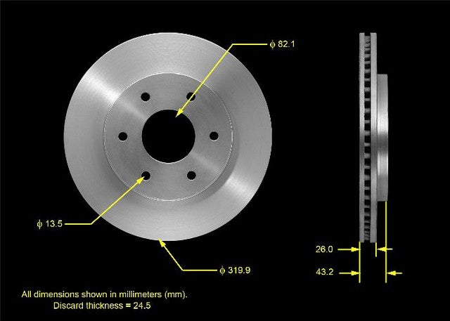 BENDIX PREMIUM DRUM AND ROTOR Disc Brake Rotor  PRT5507
