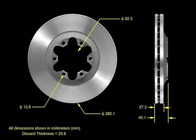 BENDIX PREMIUM DRUM AND ROTOR Disc Brake Rotor  PRT5509