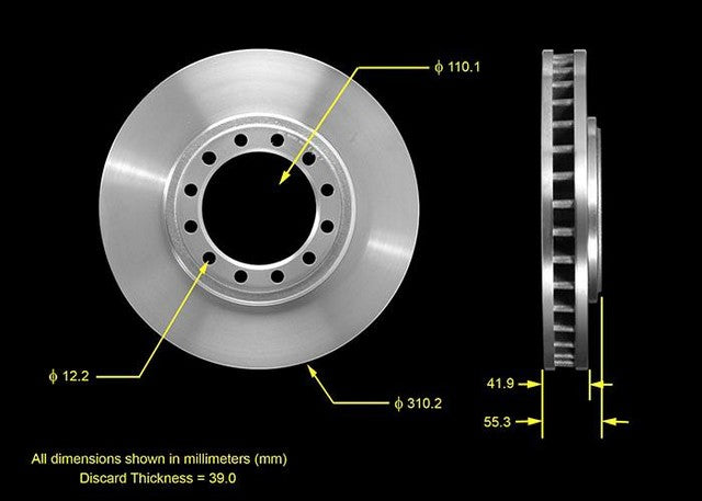 BENDIX PREMIUM DRUM AND ROTOR Disc Brake Rotor  PRT5533