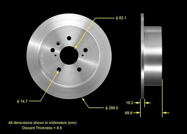 BENDIX PREMIUM DRUM AND ROTOR Disc Brake Rotor  PRT5549