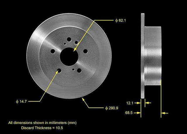 BENDIX PREMIUM DRUM AND ROTOR Disc Brake Rotor  PRT5550