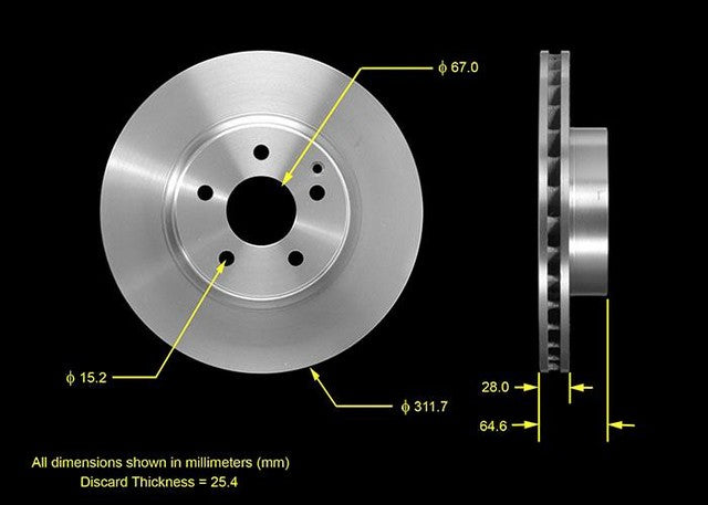 BENDIX PREMIUM DRUM AND ROTOR Disc Brake Rotor  PRT5551