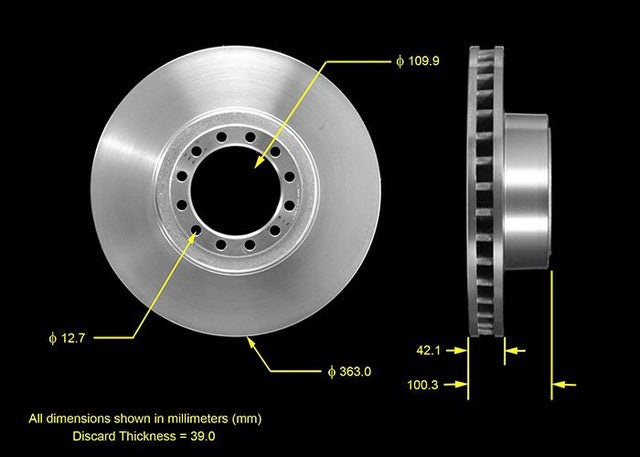 BENDIX PREMIUM DRUM AND ROTOR Disc Brake Rotor  PRT5558