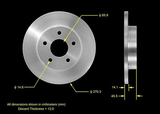 BENDIX PREMIUM DRUM AND ROTOR Disc Brake Rotor  PRT5563