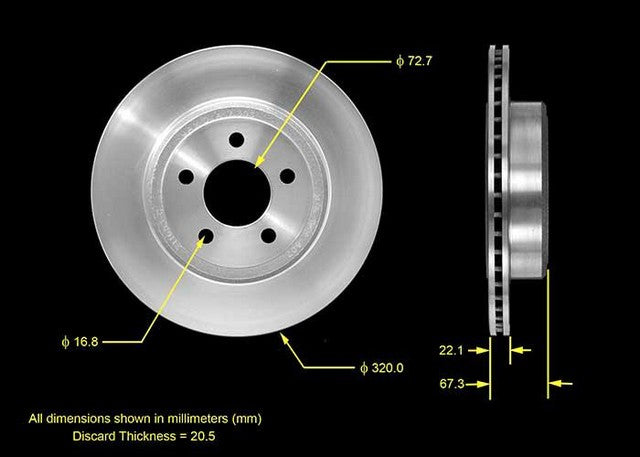 BENDIX PREMIUM DRUM AND ROTOR Disc Brake Rotor  PRT5568