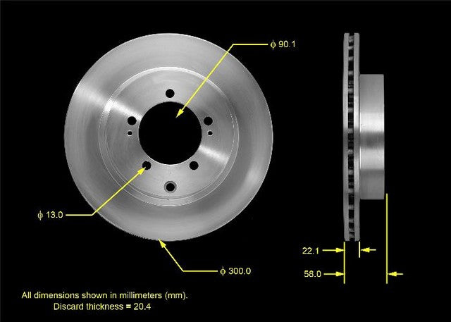 BENDIX PREMIUM DRUM AND ROTOR Disc Brake Rotor  PRT5570