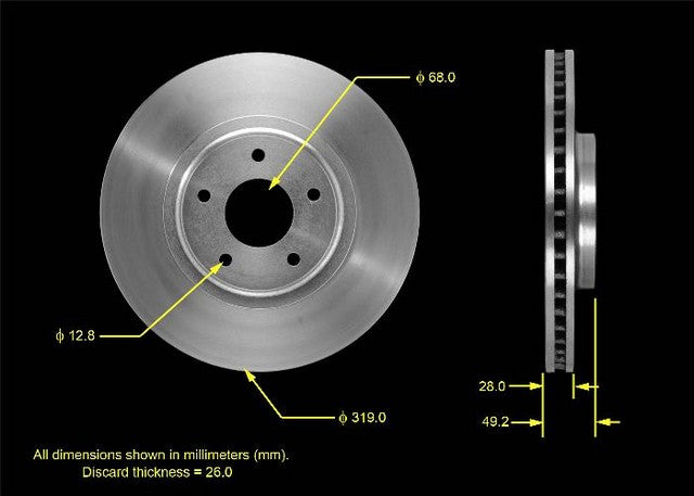 BENDIX PREMIUM DRUM AND ROTOR Disc Brake Rotor  PRT5571
