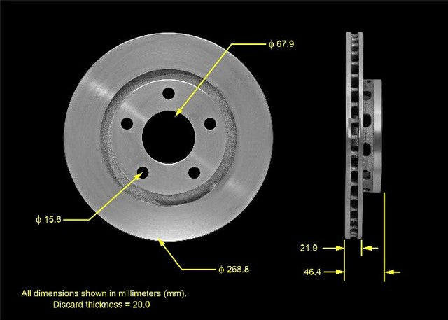 BENDIX PREMIUM DRUM AND ROTOR Disc Brake Rotor  PRT5573