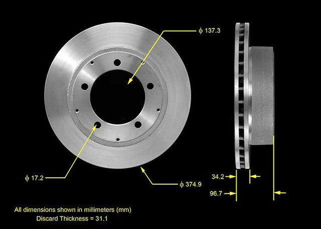 BENDIX PREMIUM DRUM AND ROTOR Disc Brake Rotor  PRT5574