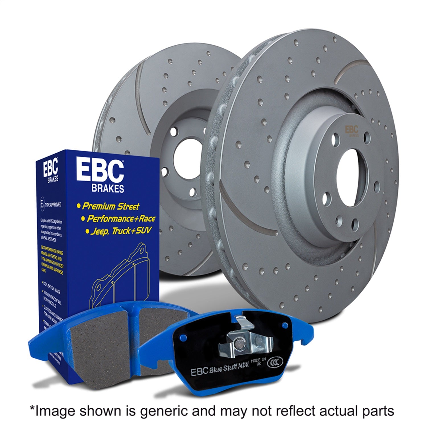 EBC Brakes S6KF1063 S6 Kits Bluestuff and GD Rotors Fits 91-97 Impreza Legacy