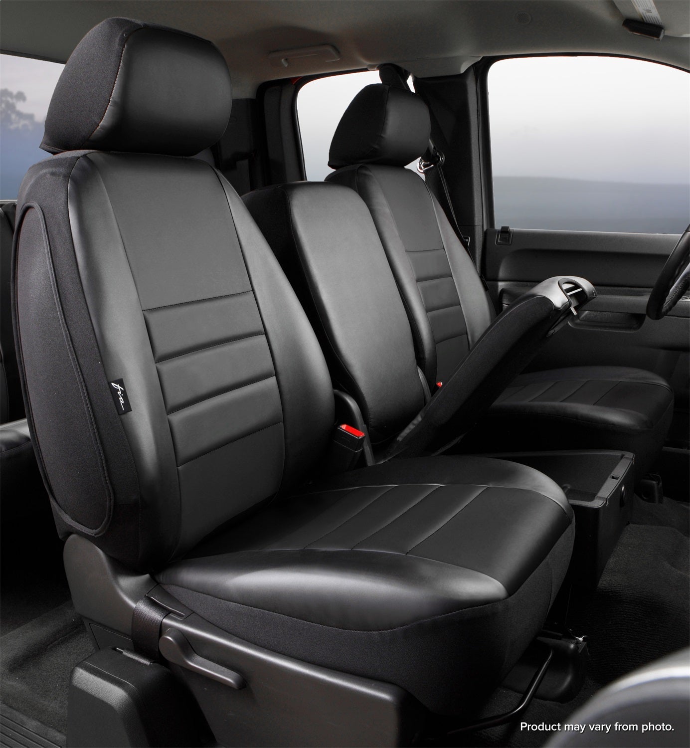 Fia SL67-36 BLK/BLK LeatherLite Custom Seat Cover