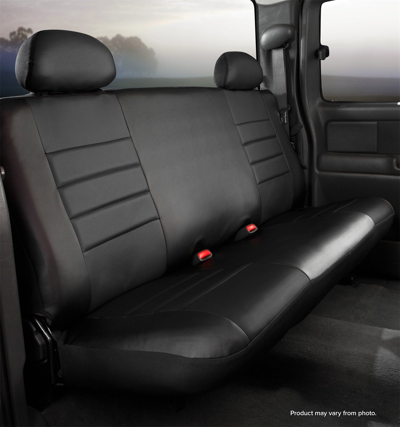 Fia SL62-95 BLK/BLK LeatherLite Custom Seat Cover