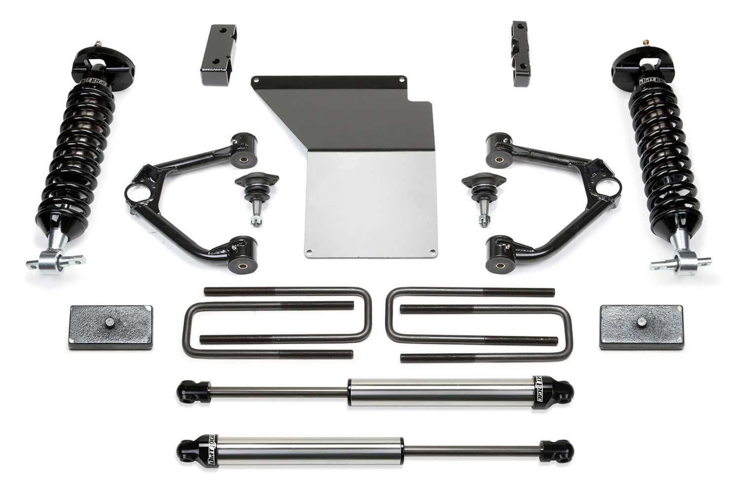 Fabtech K1070DL Budget Lift System w/Shock Fits 14-18 Sierra 1500 Silverado 1500
