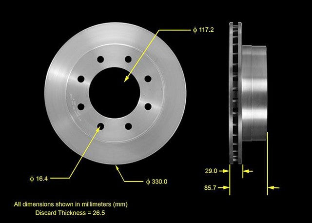 BENDIX PREMIUM DRUM AND ROTOR Disc Brake Rotor  PRT5466